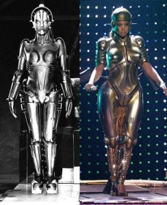 Beyoncé has outfit inspired by Metropolis imagery.